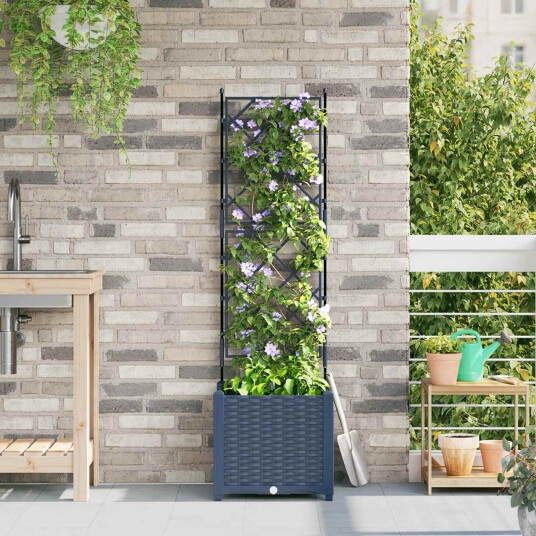 Hageplanter med Spalje Grå 40x40x143 cm