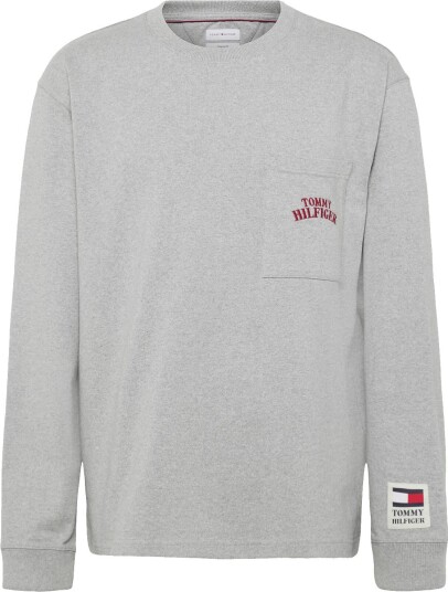 Tommy Hilfiger Graphic Varsity Pocket Ls Tee LIGHT GREY HEATHER L