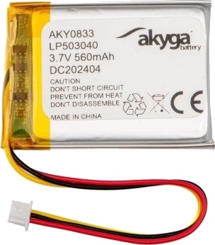 Akyga Aky0833 Batteri Sølv Lithium-Ion Li-Ion 560 Mah 3,7 V 30 Mm AKY0833 Akyga Aky0833 Batteri Sølv Lithium-Ion Li-Ion 560 Mah 3,7 V 30 Mm AKY0833