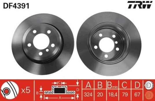 Bremseskive TRW DF4391