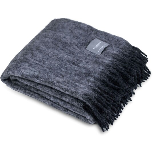 Stackelbergs Mohair Teppe Rullet Frynse 130x170 cm Sort / Slate Melange