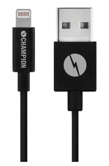 Champion USB-A til Lightning-kabel 1 m svart