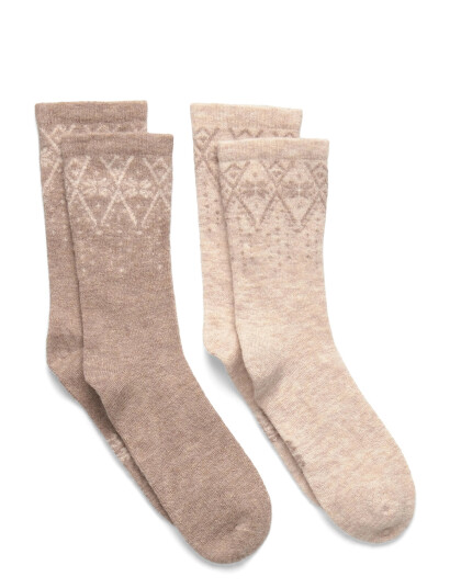 Minymo Winter Wool Socks 2-Pack Beige 39\42 Minymo Winter Wool Socks 2-Pack Beige 39\42
