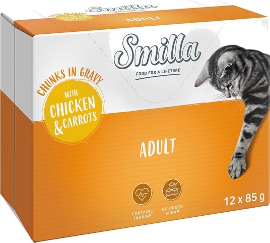 Smilla Våtfôr Adult Fresh Pouch Med Grønnsaker Og Gulrøtter Kylling 12 X 85 G