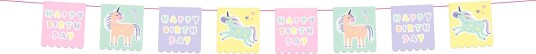 Folat Girlander Happy Birthday Unicorns & Rainbows 68291