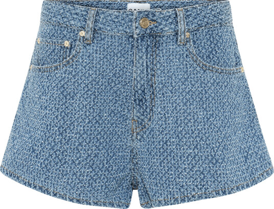 GANNI Fluffy Denim Shorts Blue 27 GANNI Fluffy Denim Shorts Blue 27