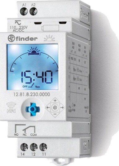 Finder 128182300000 Koblingsur 16A, 230 v (Ac), 1-Vxl Finder 128182300000 Koblingsur 16A, 230 v (Ac), 1-Vxl