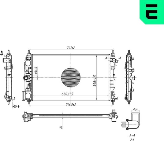 ERA 673073 Radiator motorkjøling