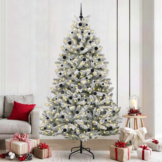  Kunstig juletre Grønn og hvit 240 cm PVC og metall