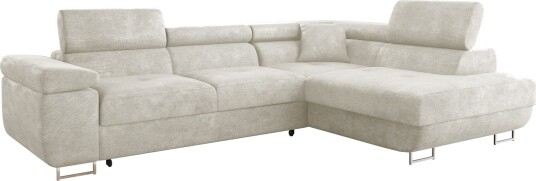 Gabina 4 seters sovesofa med sjeselong   beige