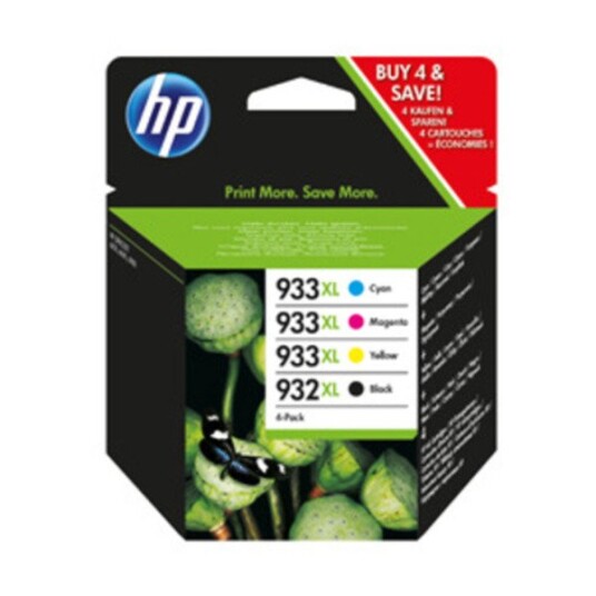 HP 932XL (SORT) + 933XL (CYAN/MAGENTA/GUL) BLISTERED