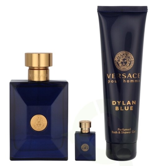 Versace Dylan Blue Giftset 255 ml Eau De Toilette Spray 100ml/Bath & Shower Gel 150ml/Edt 5ml Versace Dylan Blue Giftset 255 ml Eau De Toilette Spray 100ml/Bath & Shower Gel 150ml/Edt 5ml