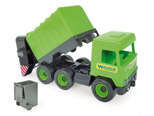 Green Garbage Truck Middle Truck In A Cardboard Box