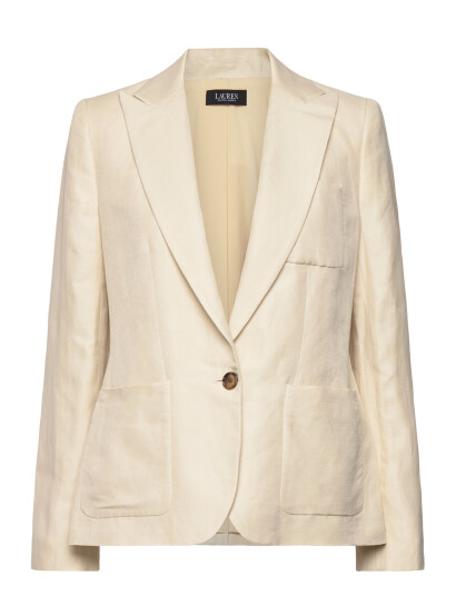 Lauren Ralph Lauren Linen-Blend Twill Blazer - Cream - 32
