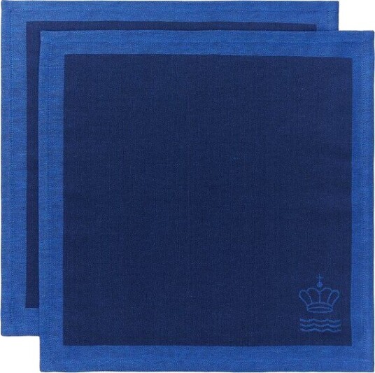 Royal Copenhagen   Waves serviett 44x44 cm 2 stk blå