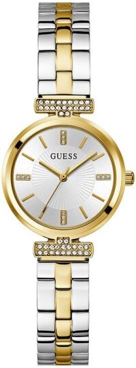 Guess Dameklokke GW0762L5 Array Sølvfarget/Gulltonet stål Ø28 mm Guess Dameklokke GW0762L5 Array Sølvfarget/Gulltonet stål Ø28 mm