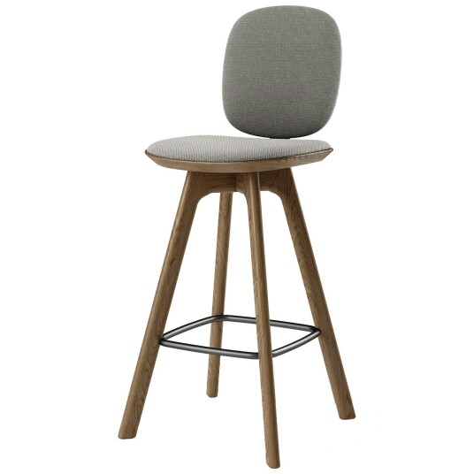 Brdr. Krüger Pauline Comfort Barstol 65 cm Fumed Eik / Hallingdal Grå