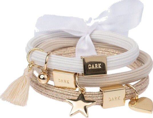 DARK Hair Ties With Charms Combo Sands With Gold DARK Hair Ties With Charms Combo Sands With Gold