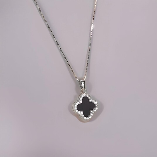 Aiyanna Four Leaf Double Necklace S.Steel Aiyanna Four Leaf Double Necklace S.Steel