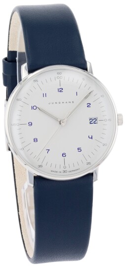 Junghans Dameklokke 47/4556.02 Max Bill Ladies Hvit/Lær Ø32.7 mm