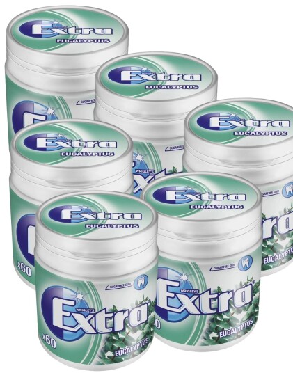 6 stk Store Extra White Eucalypstus Tyggegummi Bokser Hel Eske 504 gram 6 stk Store Extra White Eucalypstus Tyggegummi Bokser Hel Eske 504 gram