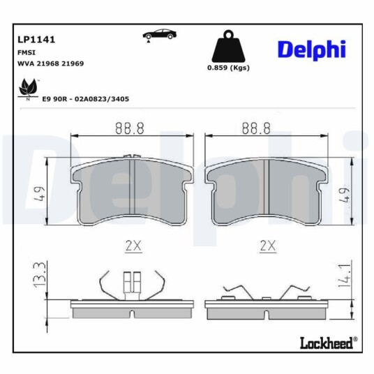 Bremseklosser DELPHI LP1141