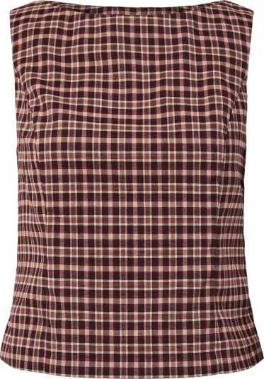 Pieces Pcalyssa Sl Checked Top Brown L