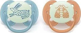 Philips Avent Pacifier Ultra Soft Nighttime Blå Og Oransje 2 Stk.