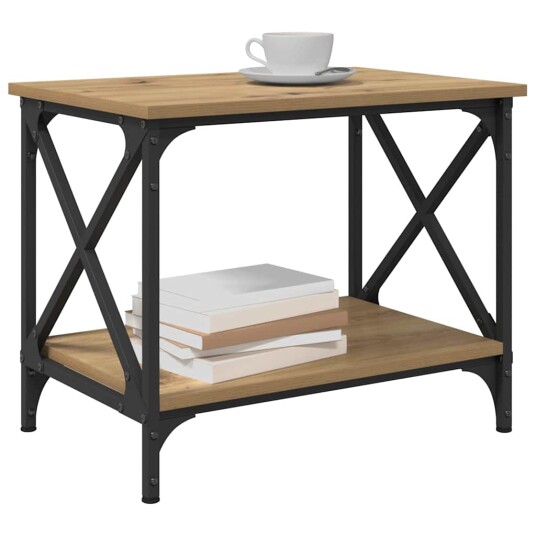 Sidetabell med hylle artisan eik 55 x 38 x 45 cm Konstruert tre