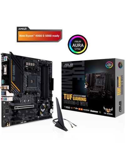 ASUS TUF GAMING B550M-E (WI-FI) Hovedkort - AMD B550 - AMD AM4 socket - DDR4 RAM - Micro-ATX ASUS TUF GAMING B550M-E (WI-FI) Hovedkort - AMD B550 - AMD AM4 socket - DDR4 RAM - Micro-ATX