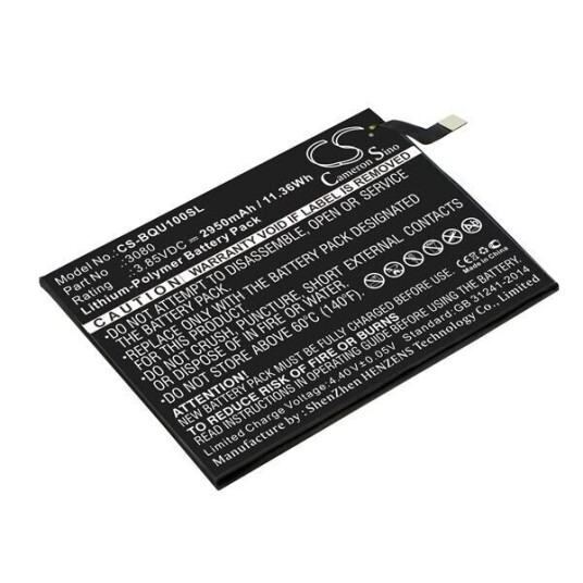 BQ U Lite batteri (2950 mAh 3.85 V, Sort)
