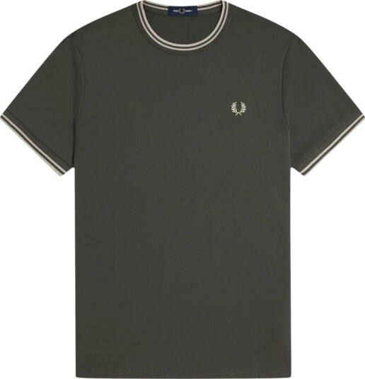 Fred Perry Twin Tipped T Shirt   FIELDGREEN/OATME   L