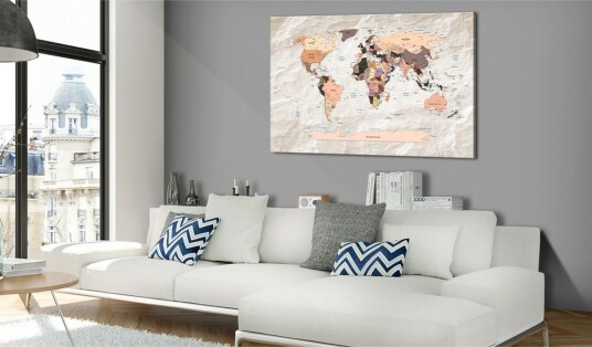 Tavle World Map: Stony Oceans 120X80 Artgeist sp. z o. o.