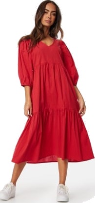 Happy Holly Balloon Sleeve Cotton Dress Red 48/50 Happy Holly Balloon Sleeve Cotton Dress Red 48/50