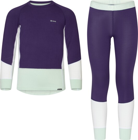 Urberg Juniors" Tree Base Layer Set Grape/cloudy Dancer/celadon 134/140