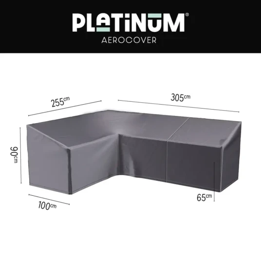 Platinum Aerocover Loungetrekk L HB 305x255x100xH65/90 Venstre Aerocover Antrasitt