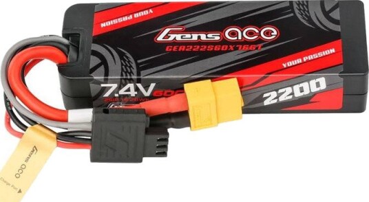 Gens Ace & Tattu Gens Ace G-Tech Batteri For RC-Kjøretøy – 2200mAh 7.4V 2S1P 60C Hardcase Med XT60-Plugg