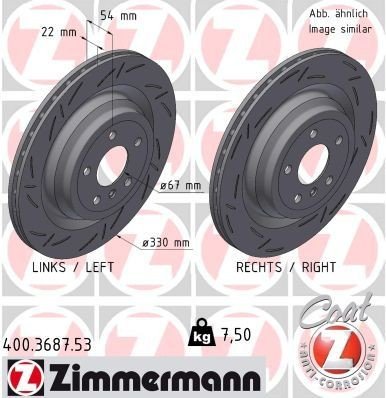 Bremseskive ZIMMERMANN 400.3687.53