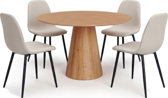 Siena spisegruppe rund 110 cm eik med 4 Nibe spisestoler - Eik