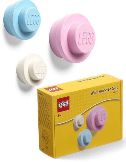 LEGO Storage Wall hangers 3 pk LEGO knagg til barnerommet lysblå, lysrosa og hvit LEGO Storage Wall hangers 3 pk LEGO knagg til barnerommet lysblå, lysrosa og hvit