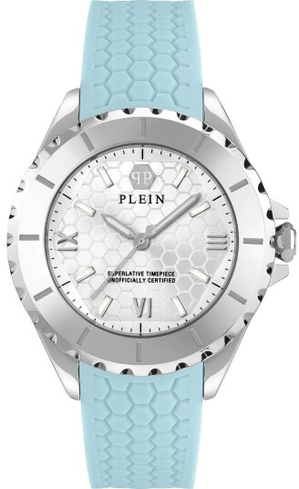 Philipp Plein Dameklokke PWPOA0124 Rock Couture Sølvfarget/Gummi Philipp Plein Dameklokke PWPOA0124 Rock Couture Sølvfarget/Gummi