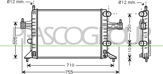 PRASCO OP030R001 Radiator motorkjøling
