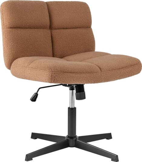 Ergonomisk kontorstol med kryssbein fuskepels brun