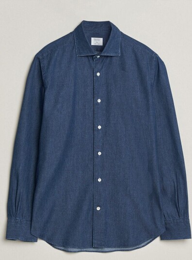 Mazzarelli Soft Denim Shirt Blue Wash Mazzarelli Soft Denim Shirt Blue Wash