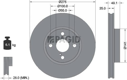 PAGID 54260NC Bremseskive