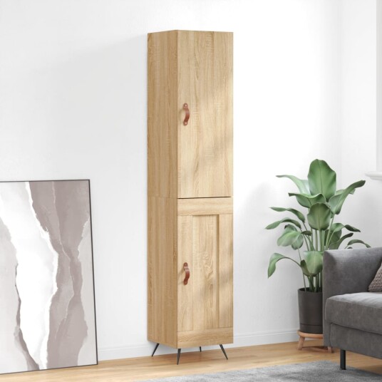 vidaXL Highboard sonoma eik 34,5x34x180 cm konstruert tre 8720845485061