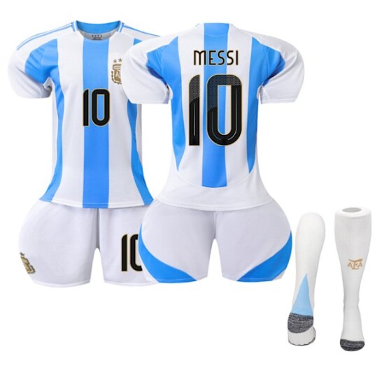 24-25 Argentina 3 Stjerner Barnesockertøysett Fotballklær Nr. 10 Messi 24-25 28
