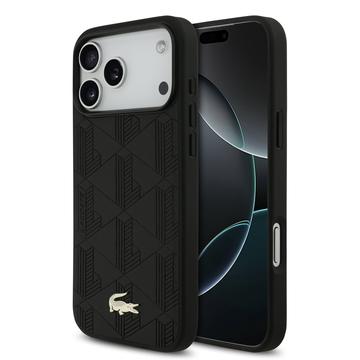 Lacoste iPhone 17 Pro Max Monogramme Gold Logo deksel MagSafe kompatibelt Svart