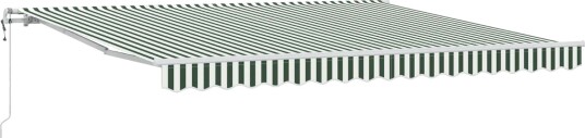 Automatisk uttrekkbar markise Grønn og hvit 400x300 cm Markise erstatningsstoff for 4x3 m ramme Grønn og hvit