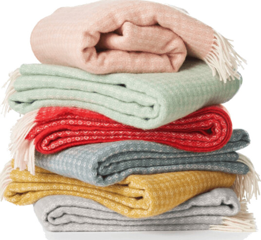 Klippan Yllefabrik Loop Ullpledd 130 x 200 cm Mustard (gul)
